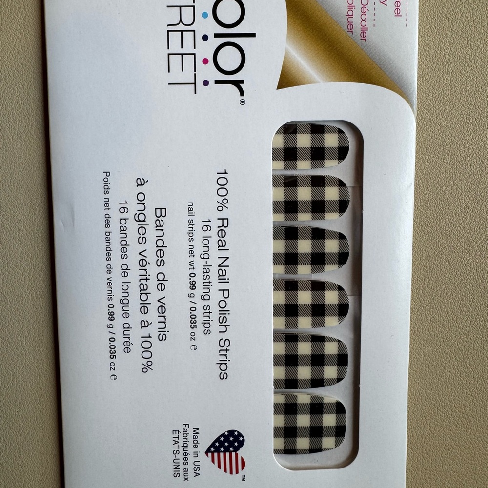 Color Street Nail Polish Strips - Black and Clear Plaid Overlay /Plaid About You